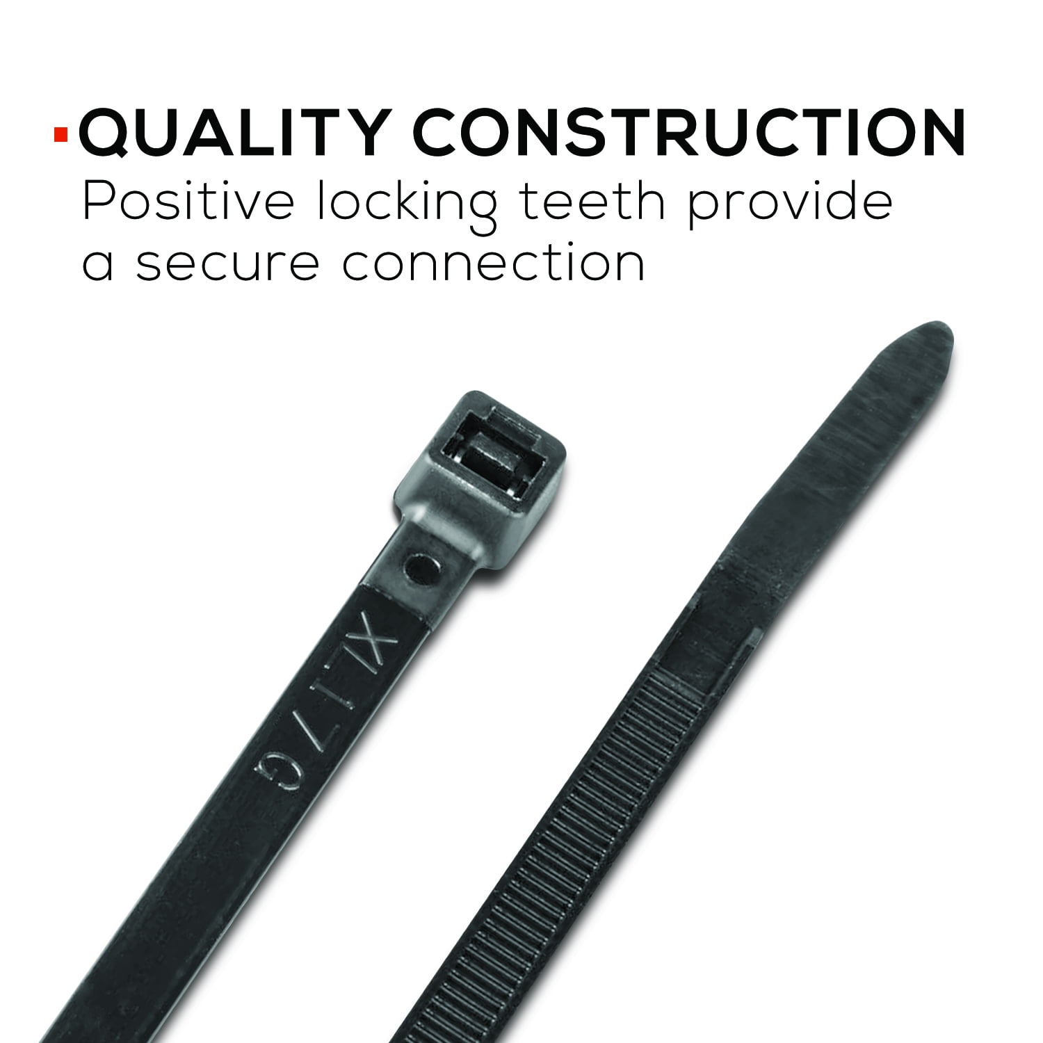 TR Industrial Multi-Purpose UV Resistant Black Cable Ties, 8", 1000pk