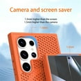 thumbnail image 5 of Magnetic Cooling Case for Samsung Galaxy S24 Ultra (Not S24), Hard PC Slim Cellular Hole Heat Dissipation Mesh Breathable Hollow Honeycomb Case for Samsung Galaxy S24 Ultra SR-Orange, 5 of 17