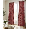 thumbnail image 5 of Red Boho Southwestern Sheer Curtains 84 Inch Length 2 Panels Set for Living Room/Bedroom, Farmhouse Aztec Tribe Ethnic Motifs Kitchen Curtains Grommet Semi-Sheer Curtains Window Treatments 42"x84"x2, 5 of 7