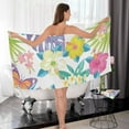 thumbnail image 7 of Tropical Leaves Flowers Cotton Towel Set 2 Piece, 1 Bath Towels 1 Washcloth, Soft Fast Dry Absorbent Face Hand Towel for Bathroom Hotel Gym Spa and Beach, 7 of 7