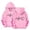 Pink, variant on CPNG Girls Hoodies Tops Heart Print Long Sleeve Hooded Sweatshirts with Front Pocket Kids Loose Fit Daily Pullover Sweatshirt