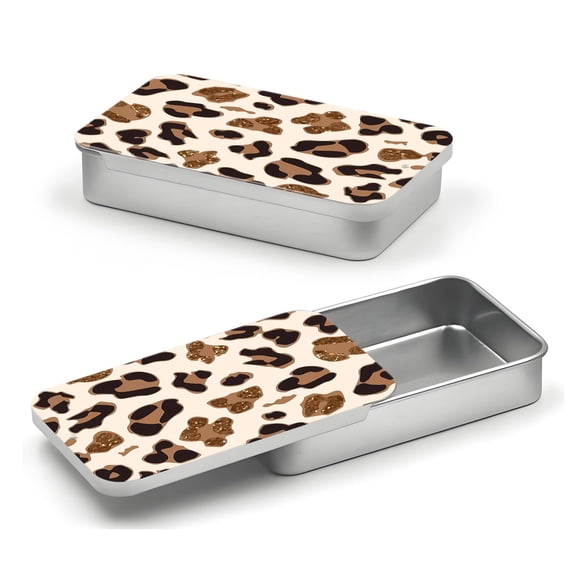 Estuche recargable para hilo dental POTYHDC con estampado de leopardo
