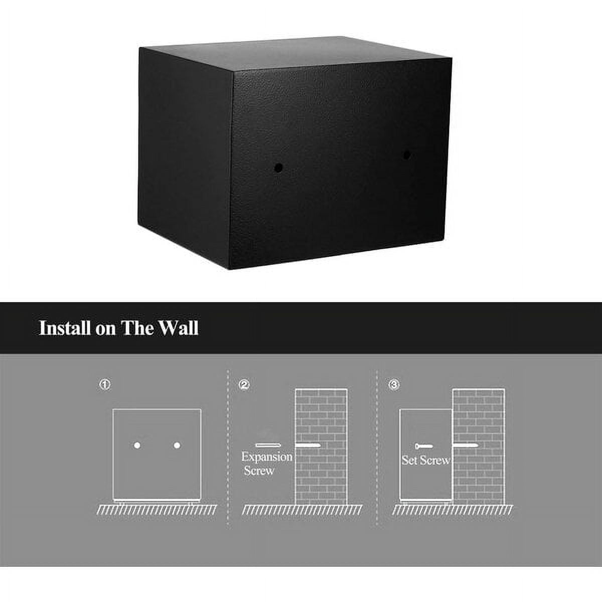 Qhomic Safe Box Safes 0.18 Cubic Feet Lock Boxes Wall-Anchoring Digital Electronic Security Metal Steel Safe Box for Cash Jewelry Passport Security, Include 4 x AA Batteries