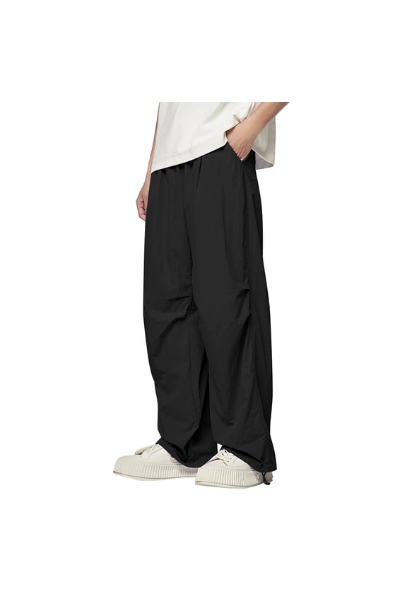 Mens Pants Mens Cargo Pants Elastic Waist Sweatpants for Men Casual Trousers Light Jogger Pants Black,L