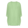 thumbnail image 4 of GERsome Womens Cardigans Summer Beach Cover Up Swimwear Short Sleeve Chiffon Kimono Loose Casual Tops,Green,Size S, 4 of 8