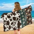 thumbnail image 4 of Garronmavis Aztec Cow Print Car Seat Towel Cover with Seat-Mount Pockets Quick-Dry & Compact, Use as Picnic Blanket, Swim Towel, Gym Mat, 4 of 7