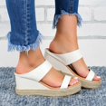 thumbnail image 2 of Sandale Décontractée pour Femmes à Bout Ouvert, Espadrilles à Plateforme Compensée avec Bride Élastique, 2 of 7