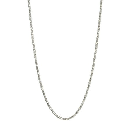 Brilliance Fine Jewelry 925 Sterling Silver 1.8mm Popcorn-Chain Necklace 18inch, Women's, Adult