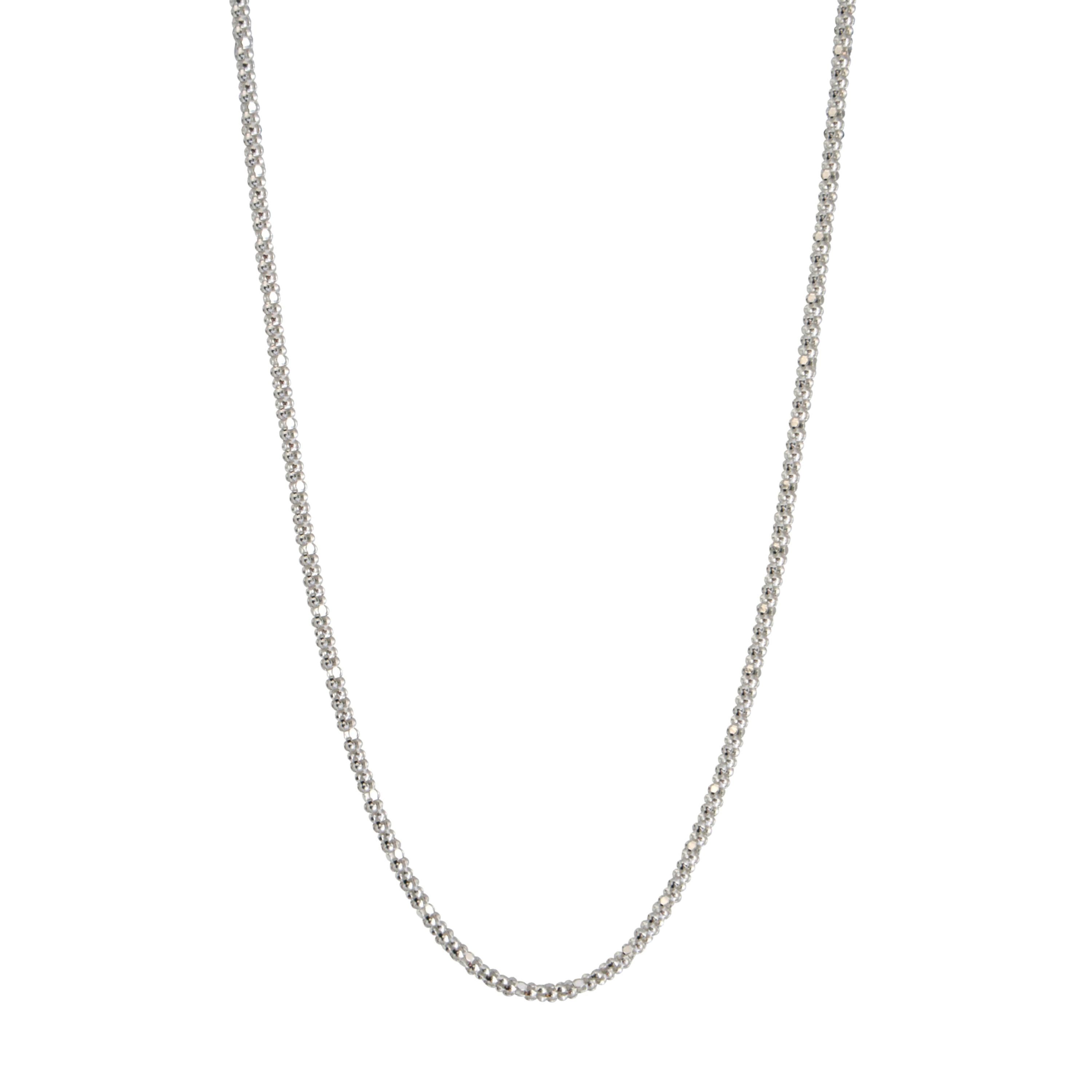 Brilliance Fine Jewelry 925 Sterling Silver 1.8mm Popcorn-Chain Necklace 18inch, Women's, Adult
