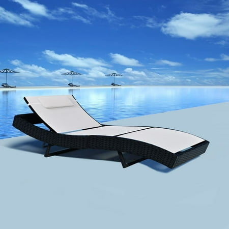 Day Bed Lounge Outdoor Chaise Lounge Chair Patio Garden Furniture Pool Day Bed Chair Recliner with Adjustable Backrest and Pillow ()