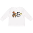 thumbnail image 3 of Inktastic Off To The Races with Cowboy on Horse Boys Long Sleeve Toddler T-Shirt, 3 of 5
