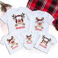 thumbnail image 1 of Ropa familiar a juego de Navidad personalizada Camiseta personalizada con ciervo y nombre para madre, padre e hijos Conjunto familiar Camiseta, 1 of 5