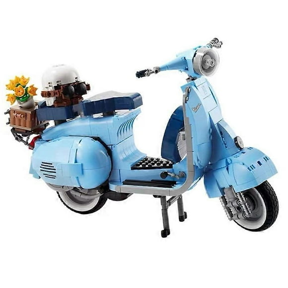 Roman Holiday Vespa 125 MOC 10298 Famous Motorcycle City MOTO Assembled Building Blocks Bricks High-Tech Model Toys For Kids Gif siniker