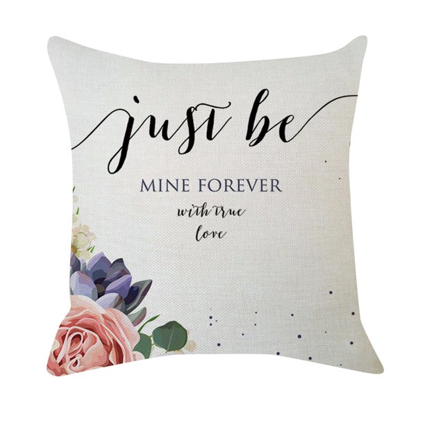 Teissuly Valentine's Day Linen Pillowcase Printing Sofa Cushion Home Decoration 45 x 45cm Teissuly WER202312024570