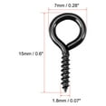 thumbnail image 6 of Uxcell 0.6" Iron Small Screw Eye Hooks Self Tapping Screws Iron Black 60 Pcs, 6 of 6