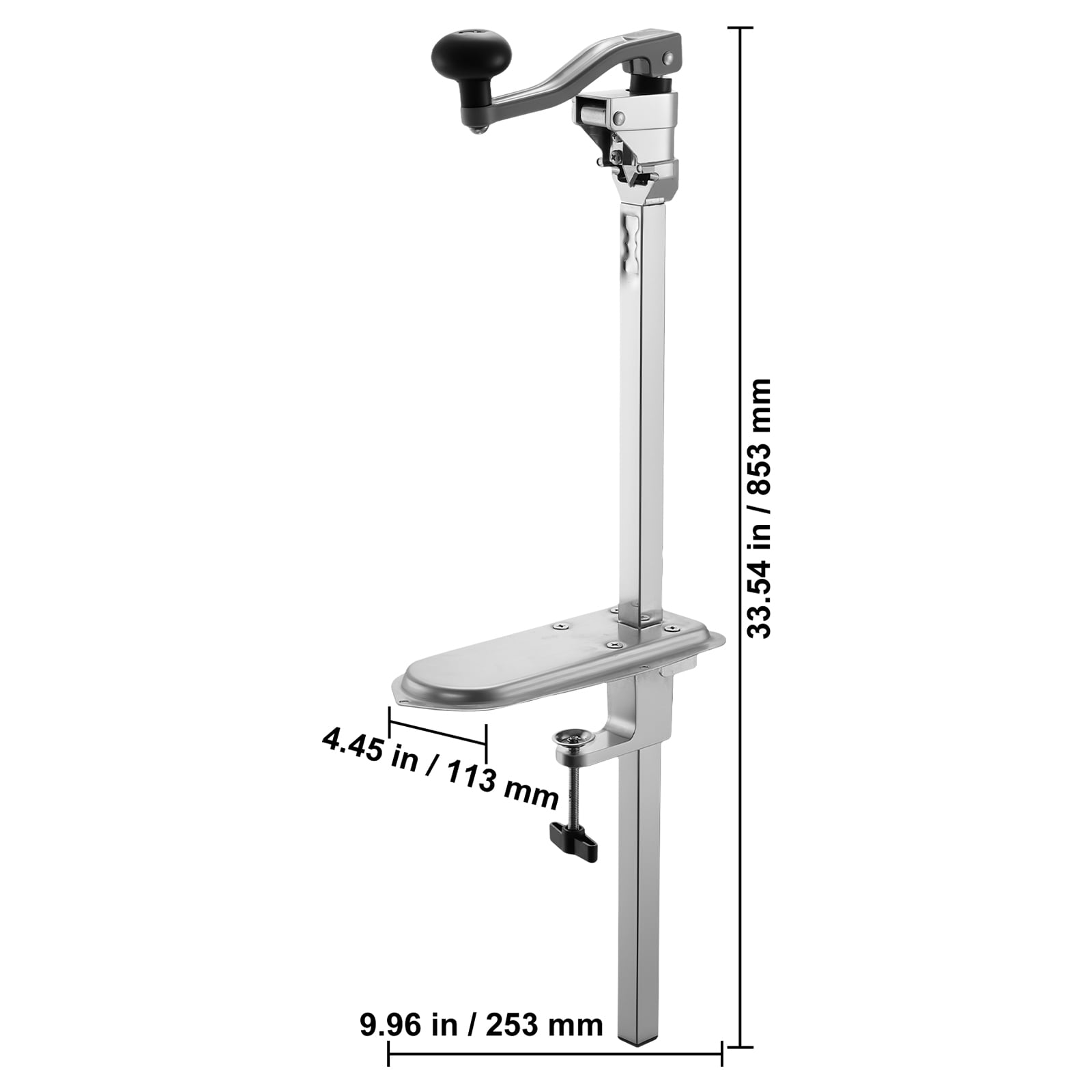 KFFKFF Commercial Manual Can Opener,Heavy-Duty Tabletop Tool for Cans Up to 15.75 Inches Tall,Adjustable Height with Screw and Clamp Mounting, Ideal for Restaurants, Hotels, and Food Service Settings
