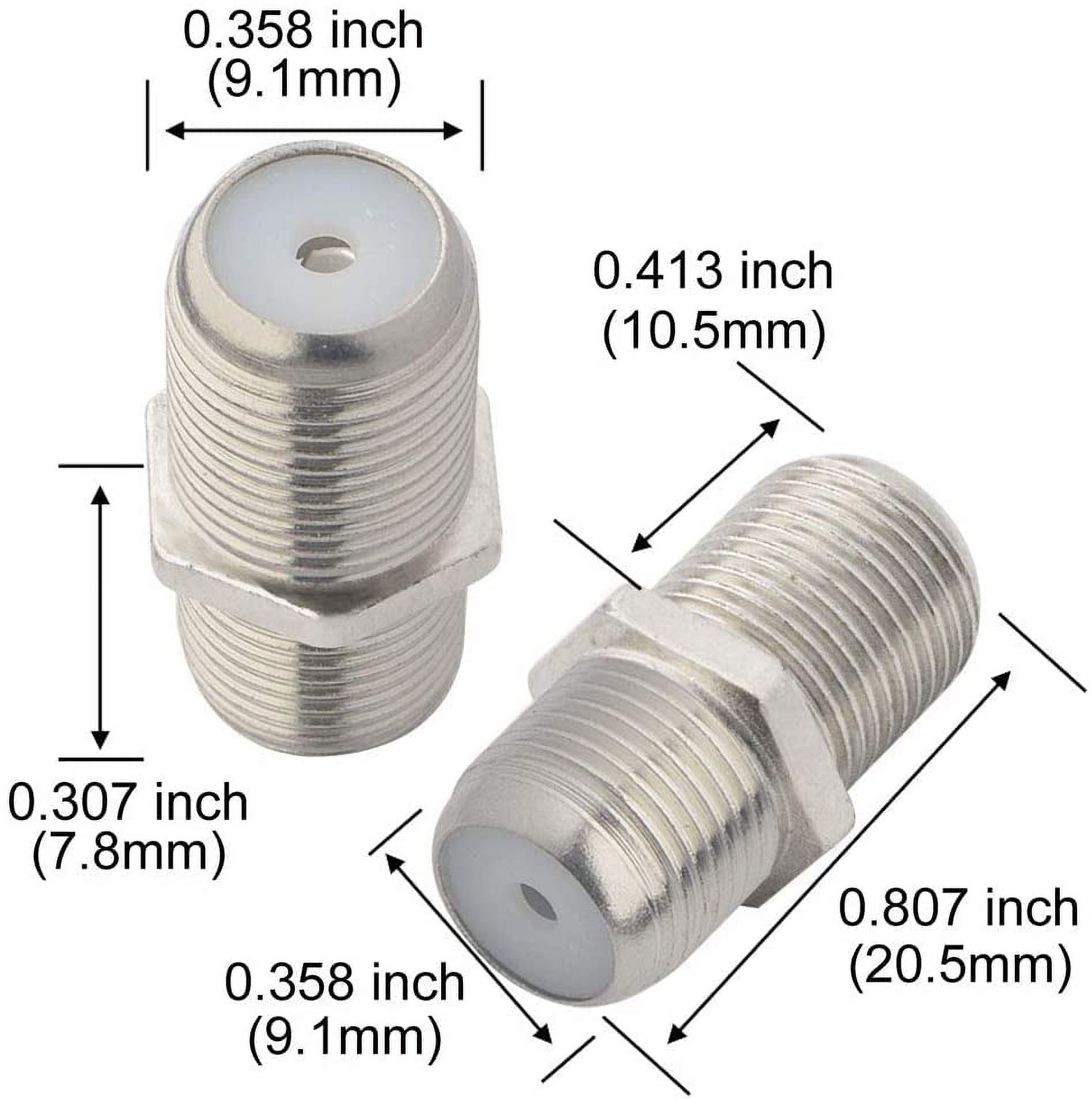 25-Pack F-Type Dual Female To Female Coax Barrel Connector – V2 Adapter Coupler