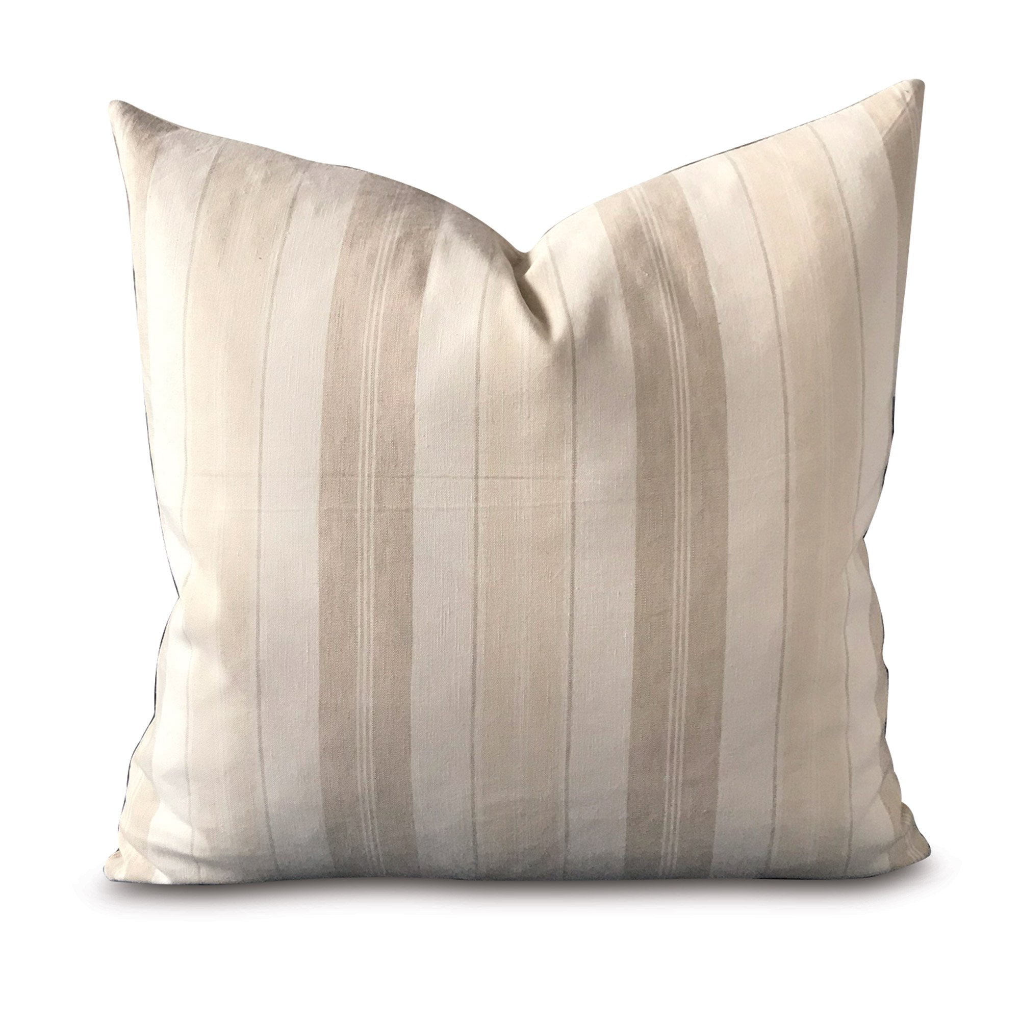 Neutral Tan Stripe Decorative Pillow Cover 20" x 20"