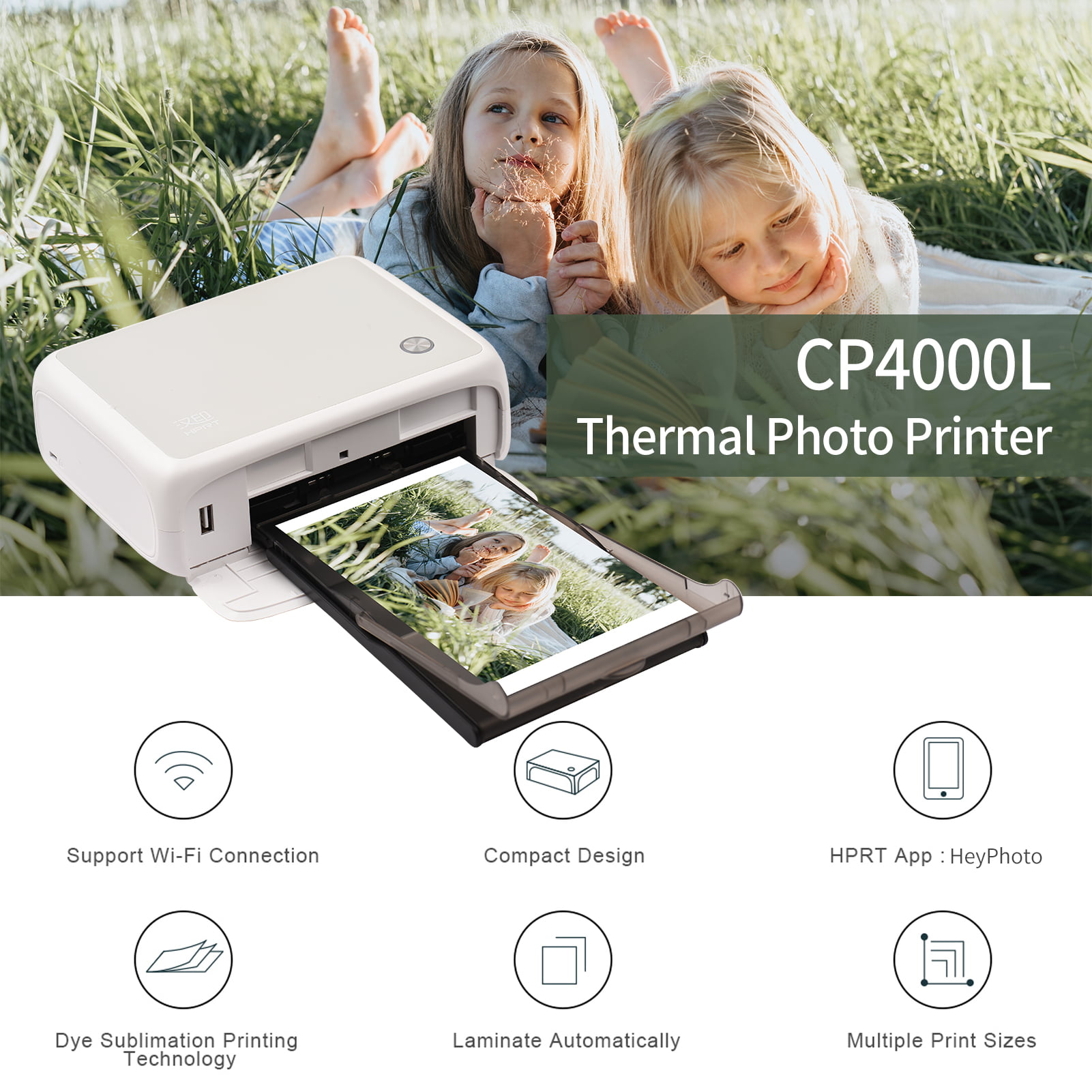 HPRT AR Photo Printer Portable Instant Photo Printer by Thermal Sublimation 4 Pass 300 DPI Premium Quality Photo 