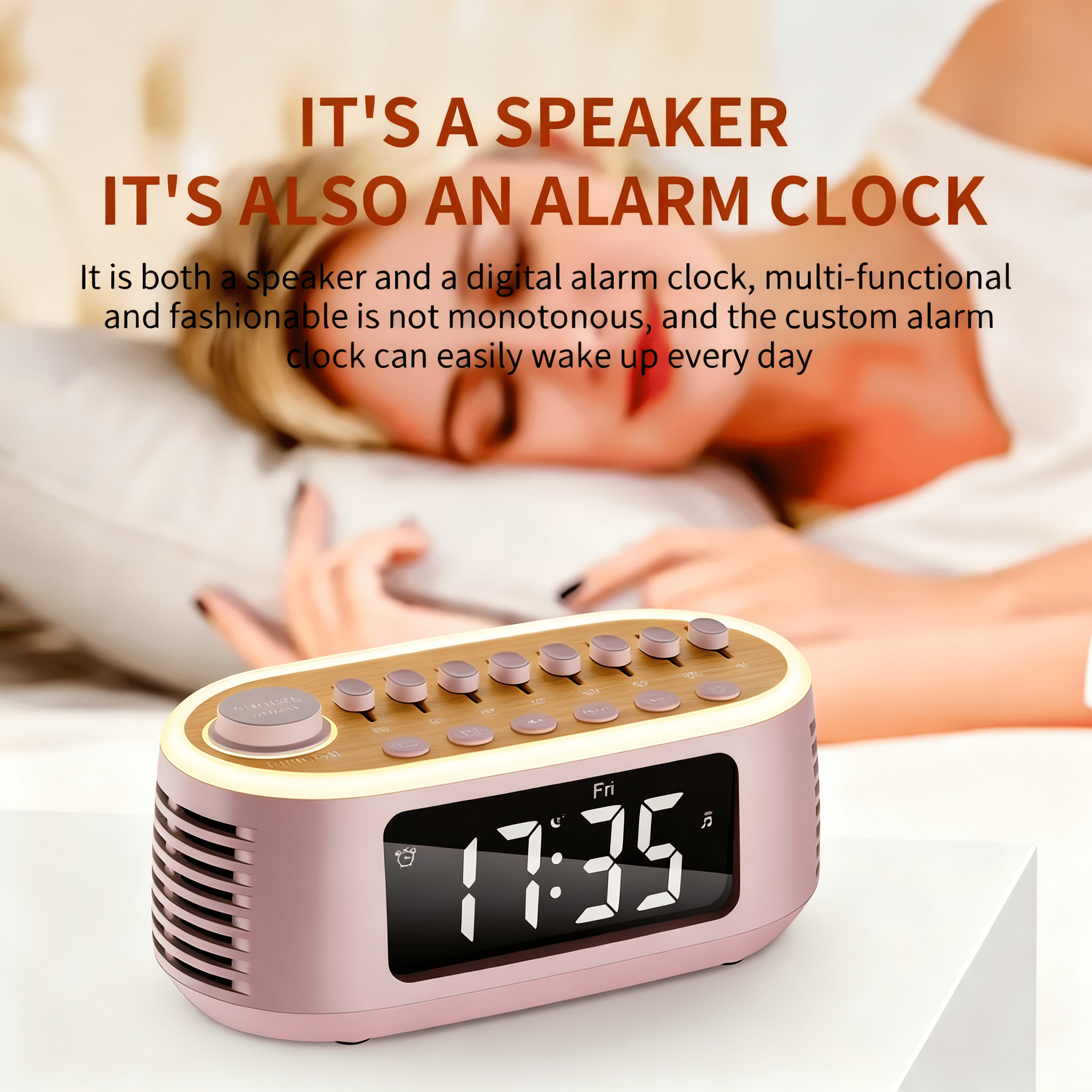 T13 White Noise Machine Bluetooth Speaker, Digital Alarm Clock Sleep Timer with LED Display RGB Night Light, Soothing Natural Sleeping Sound Machine for Baby, Kids, Adults, Bedrooms (Green)