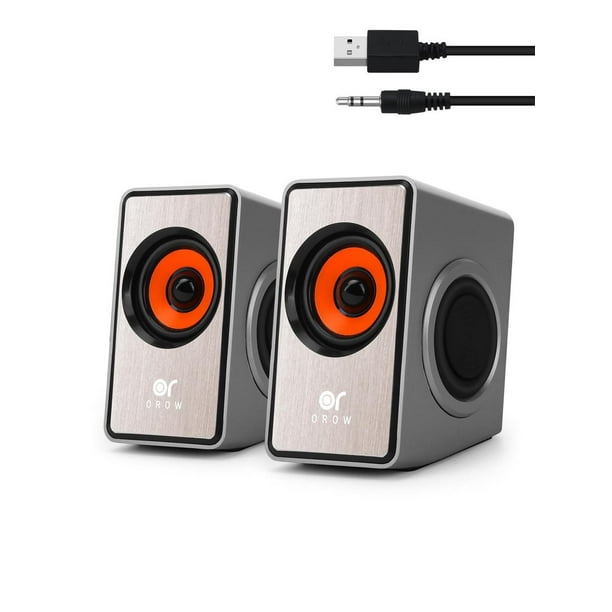 OROW - Altavoces para computadora, mini altavoz de computadora de 12 W con control de volumen, altav