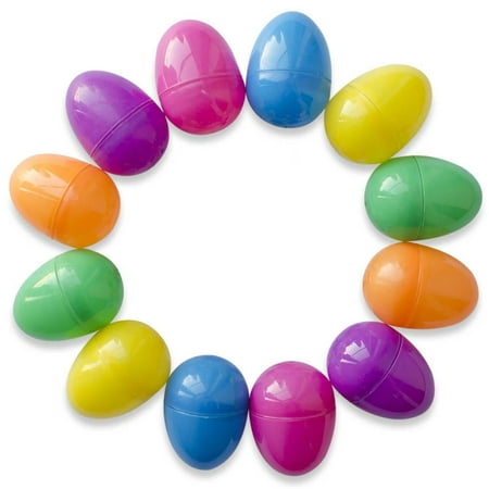 12 Bright Purple, Pink, Blue, Yellow, Green, Orange Plastic Eggs 2.25 (Best Way To Color Bright Easter Eggs)