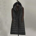 thumbnail image 2 of Taqqpue Women's Long Quilted Puffer Vest Solid Color Sleeveless Hooded Padded Coats Jacket Winter Keep Warm Oversize Outerwear with Pockets for Women, 2 of 4