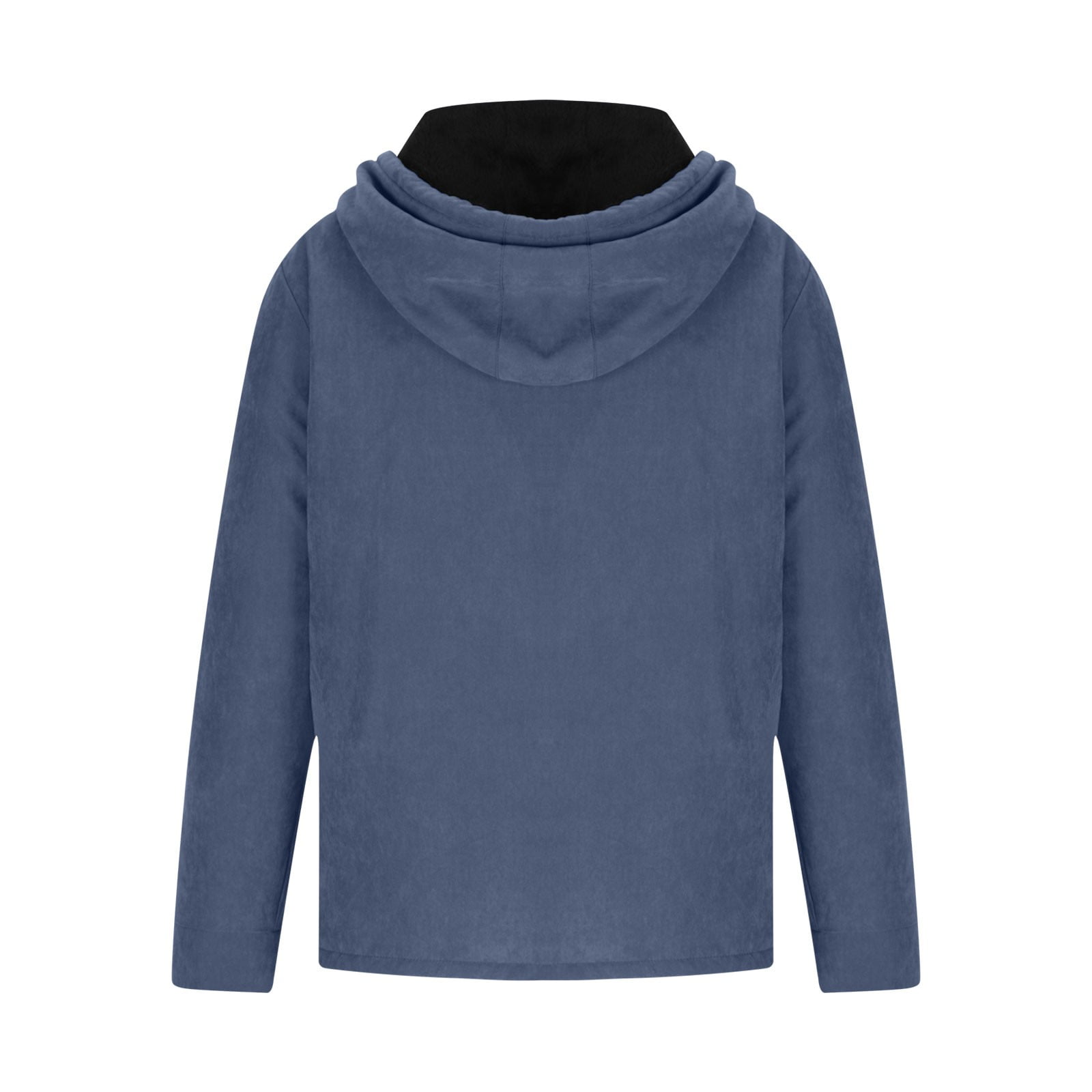 Timoontee Men's Fall Winter Thickened Warm Jacket Coat Solid Full Zip Hooded Coats Sherpa Lined Jacket Casual Comfy Fashion Outerwear Coat Navy XXXL