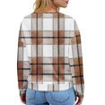 thumbnail image 7 of Women's Casual Shirts Long Sleeve Tops Button Up V Neck Loose Knit Fall Favorites For Women with Large Plaid Print Waffle Henley Shirt, Autumn Winter Fashion Comfortable Blouse,Khaki,2XL, 7 of 7