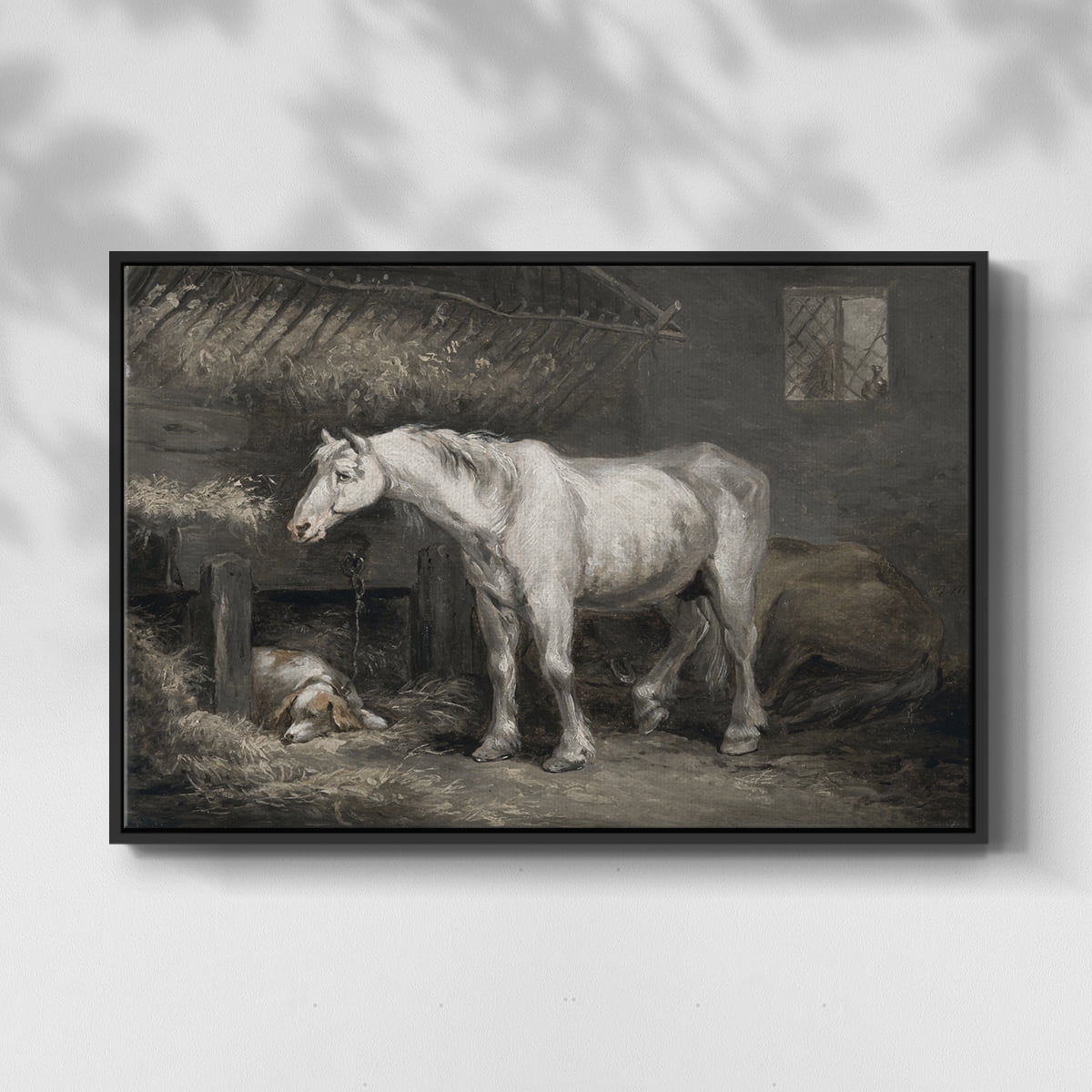 Vintage Animal Print-XLII By Wexford Home Framed in Black Wood Gallery Wrapped Canvas 17 in. x 25 in.