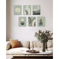 thumbnail image 6 of Drsoum Green Boho Wall Art Mid-Century Modern Wall Decor Canvas Print Minimalist Botanical Abstract Geometric Aesthetic Neutral Boho Room Decor for Bedroom Living Room Bathroom 8"x10" Set of 6, 6 of 12