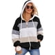thumbnail image 3 of Chaqueta polar con capucha para mujer, sudadera con capucha de felpa de peluche, abrigo cálido de otoño e invierno, elegante abrigo de piel con cremallera, chaqueta de felpa con bolsillos, 3 of 5