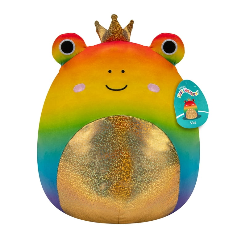 Squishmallows 12 inch Vas the Pride Frog with Gold Belly and Crown Plush -  Child's Ultra Soft Stuffed Toy 