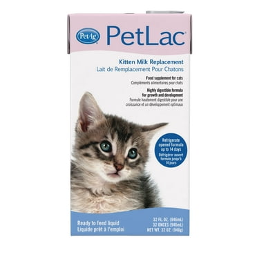 PetAg PetLac Liquid for Kittens - Kitten Milk Replacer - Contains Milk and Vegetable Protein - 32 fl oz