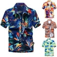 thumbnail image 4 of HEVIRGO Hawaiian Summer Beach Plus Size Men Turn Down Collar Short Sleeve Shirt&nbsp;Top, 4 of 10