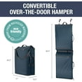 CleverMade Hanging Laundry Hamper Bag with Over the Door Hooks, Ocean