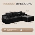 thumbnail image 5 of Hobestluk 108" L-Shape 3 Seat Modular Sectional Sofa, Boneless Design with Oversized Chaise for Living Room, Right Facing, Black, 5 of 9