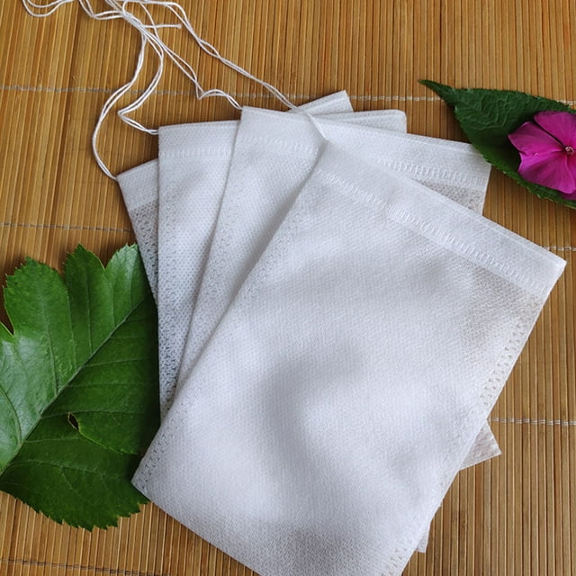 justharion 100Pcs/Lot Teabags Lightweight Empty Square Cooking Spice Scented Tea Bags with Seal Filter Paper Natural Drawstring Herb Pouch 100pcs 6x8cm