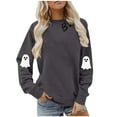 thumbnail image 6 of Neewe Women's Halloween Sweatshirts Skull Graphic T Shirts Long Sleeve Pullover Tops Gothic Fall Clothes 2025, 6 of 8