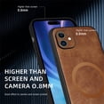 thumbnail image 3 of Allytechgroup Magnetic for iPhone 11 Case, Compatible with MagSafe Support Magnetic Car Phone Mount PU Leather Slim Phone Case for Women Men for iPhone 11, Brown, 3 of 10