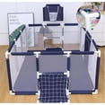 thumbnail image 5 of 91 Inch Large Kid Baby Playpen Playard With Basketball Hoop,Folding Breathable Mesh Infant Children Play Game Fence for Indoors Outdoors Home, 5 of 9