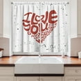 thumbnail image 2 of Ambesonne Love You More Kitchen Curtains, Grungy Heart Form, 55"x39", Rust Black White, 2 of 3