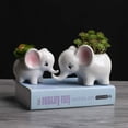 thumbnail image 4 of 2PCS Elephant Plant Window Boxes Cute Elephant Flower Pot/Modern White Ceramic Succulent Planter Pots/Tiny Flower Plant Containers Animal Decor, 4 of 8