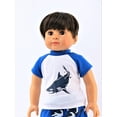 thumbnail image 2 of Shark Rash guard and Swim trunks -Compatible with 18" American Girl Dolls, Madame Alexander, Our Generation, etc. | 18 Inch Doll Clothes, 2 of 4