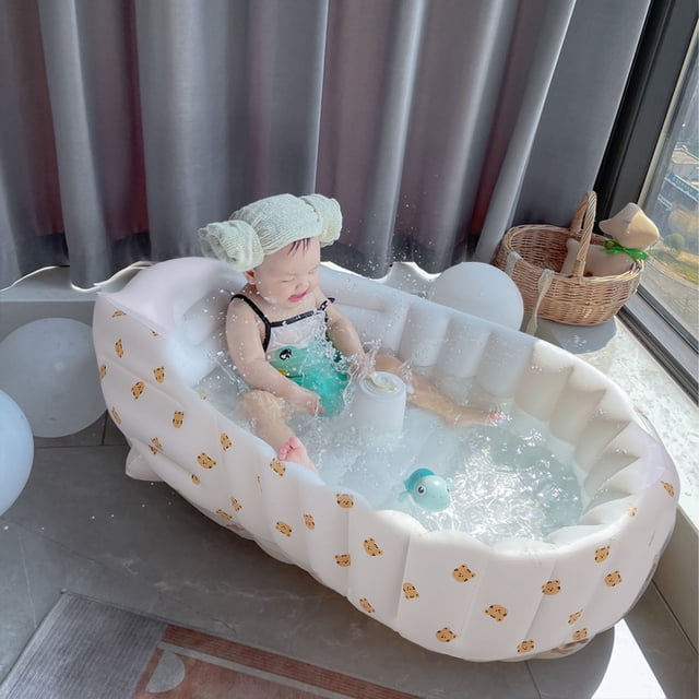 Bañera Plegable Para Bebé, Bañera Inflable Portátil Para Niños Pequeños Con Bomba De Aire Integrada Para Recién Nacidos Y Bebés