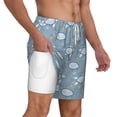 thumbnail image 3 of Picia Turtle pattern Mens Swim Trunks with Compression Liner Stretch Beach Shorts Quick Dry with Zipper Pockets No-Chafing Board Shorts-3X-Large, 3 of 9