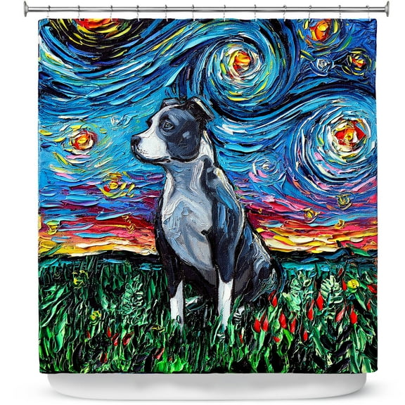 Shower Curtains 70" x 73" from DiaNoche Designs by Aja Ann - Pitbull