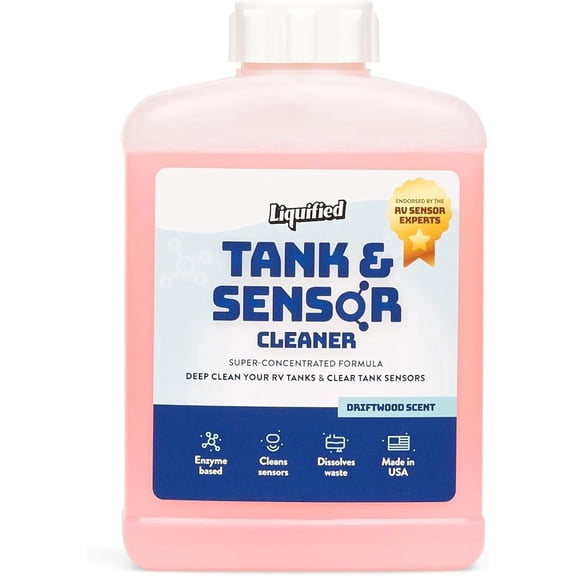 Liquified RV Sensor Cleaner, Highly Concentrated Cleaning Supplies for RV Black & Gray Tanks, Driftwood Scent, 16 fl oz