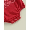 thumbnail image 7 of Wassery 4th of July Infant Baby Boys Girls Outfits Letter Print  Short Sleeve Crew Neck Romper Independence Day Clothes Summer Newborn Bodysuits 3-24M, 7 of 7