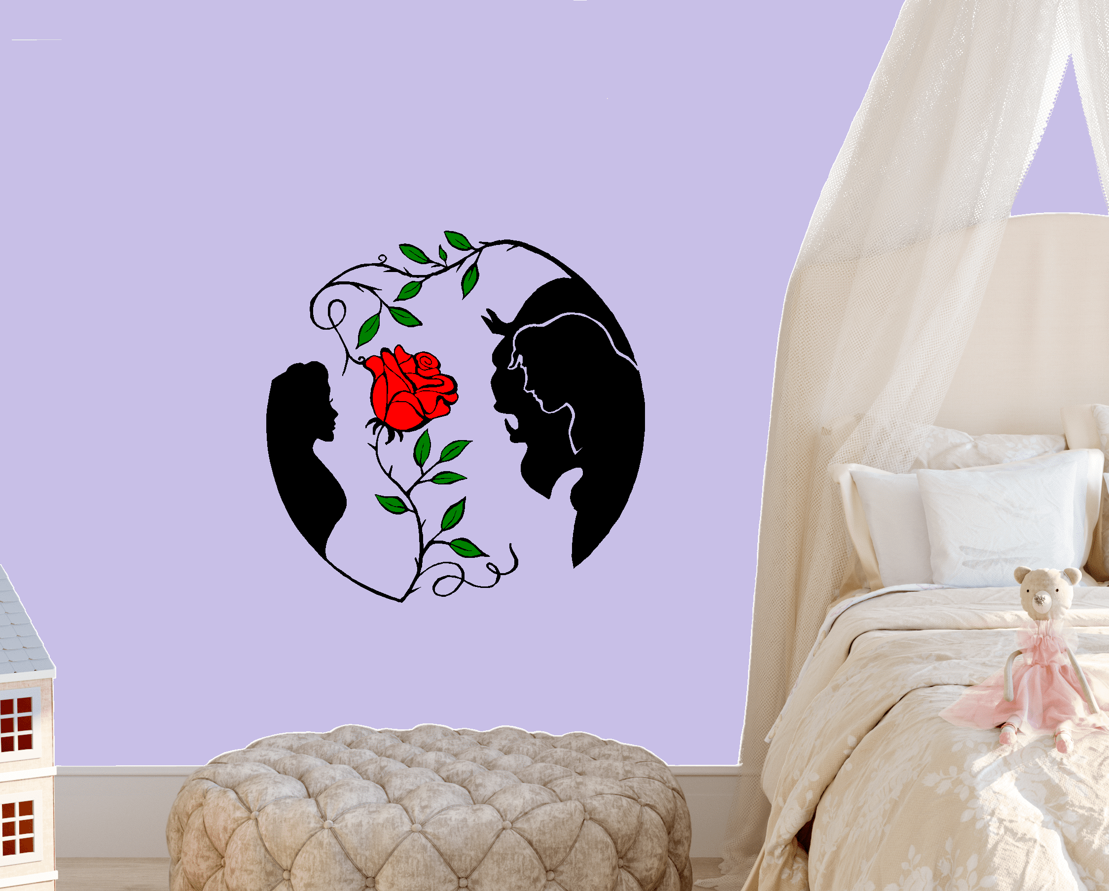 Decal Beauty And Beast Children Wall 20 X Black Decal Beauty And Beast Children Wall 20 X Black Com